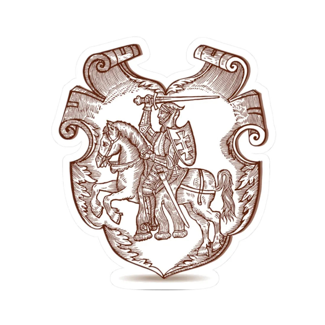 Pahonia. Пагоня A. Guagnini 1578 (Belarus) (Coat of Arms) STICKER Vinyl Kiss-Cut Decal 2 Inch White - The Sticker Space