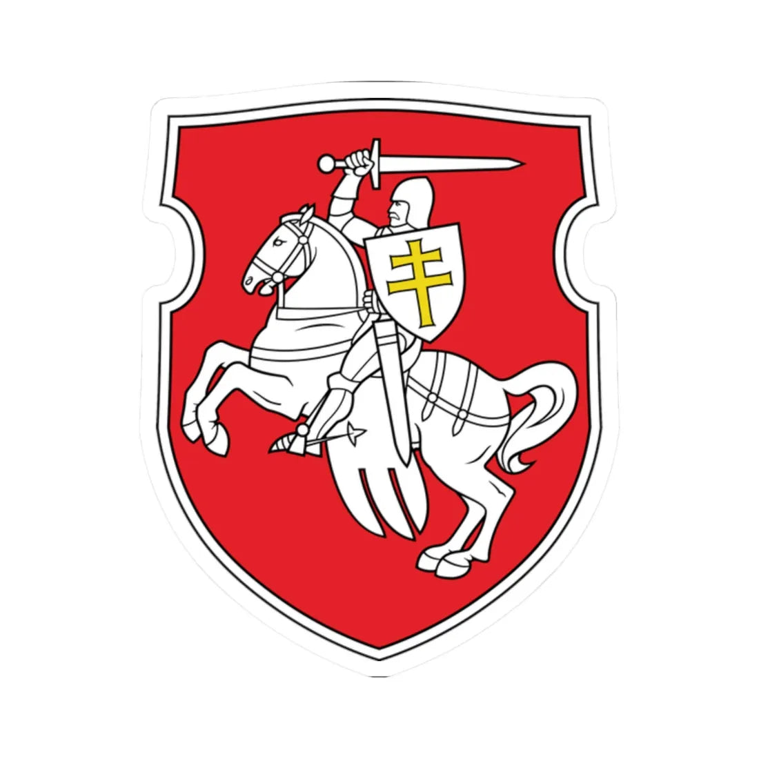 Pahonia (Belarus) (Coat of Arms) STICKER Vinyl Kiss-Cut Decal 2 Inch White - The Sticker Space