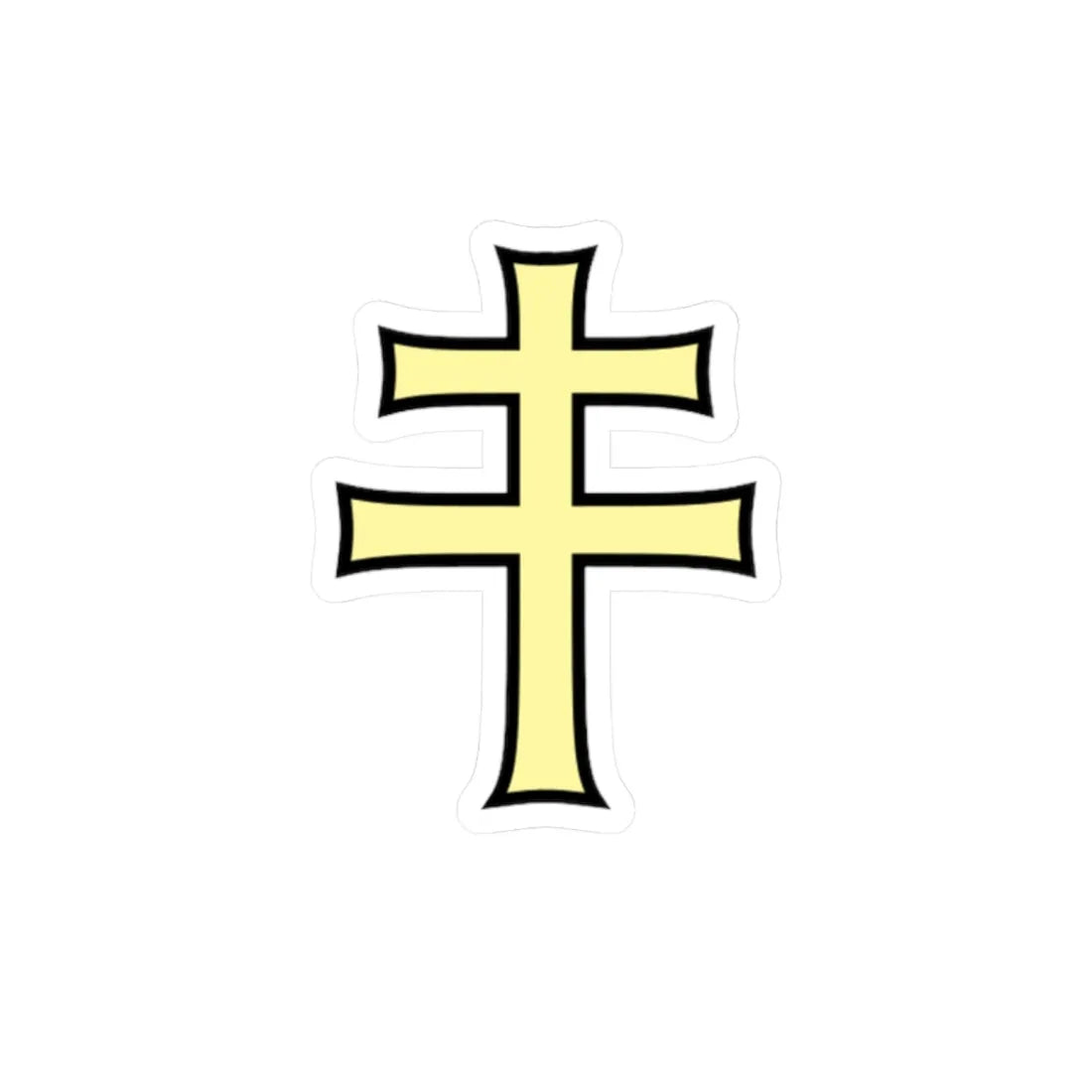 Pahonia-contour black-gold cross (Belarus) (Coat of Arms) STICKER Vinyl Kiss-Cut Decal 2 Inch White - The Sticker Space