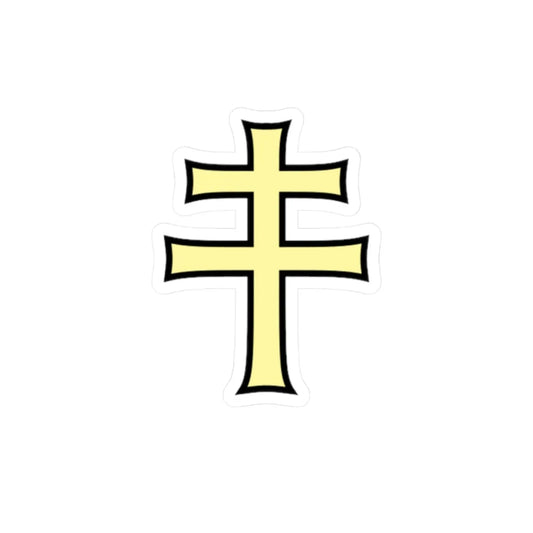 Pahonia-contour black-gold cross (Belarus) (Coat of Arms) STICKER Vinyl Kiss-Cut Decal 2 Inch White - The Sticker Space