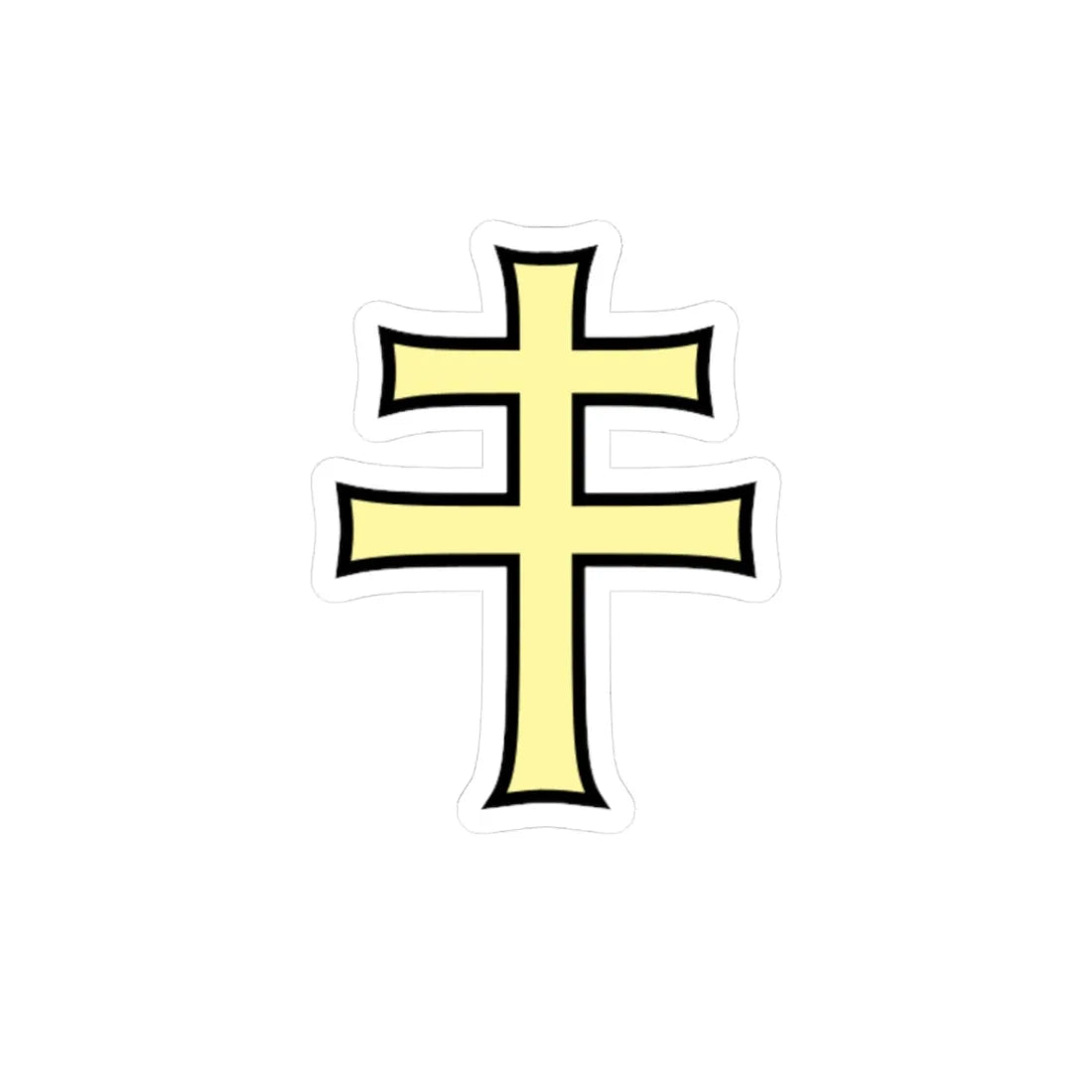 Pahonia-contour black-gold cross (Belarus) (Coat of Arms) STICKER Vinyl Kiss-Cut Decal 3 Inch White - The Sticker Space