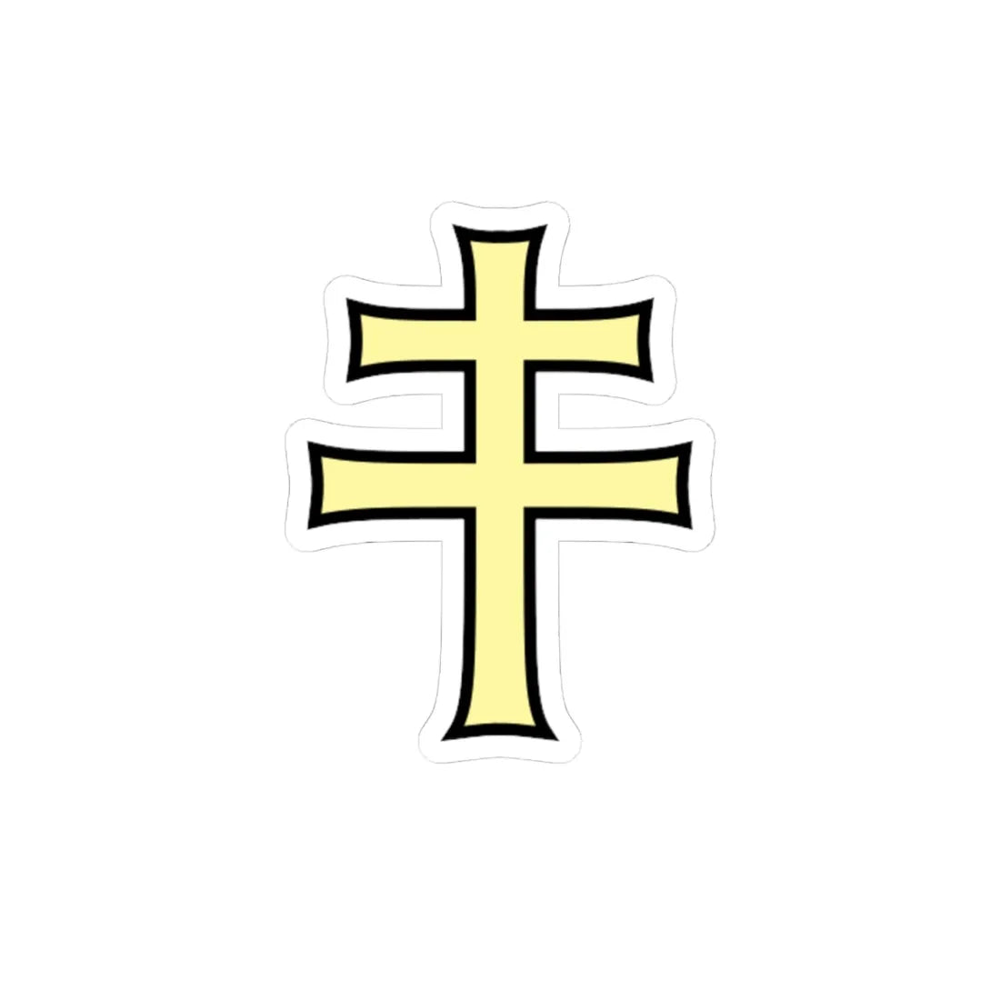 Pahonia-contour black-gold cross (Belarus) (Coat of Arms) STICKER Vinyl Kiss-Cut Decal 4 Inch White - The Sticker Space