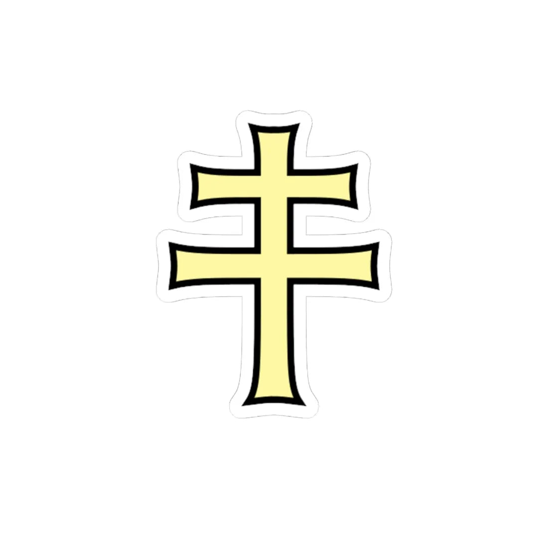 Pahonia-contour black-gold cross (Belarus) (Coat of Arms) STICKER Vinyl Kiss-Cut Decal 6 Inch White - The Sticker Space