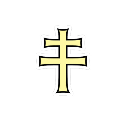 Pahonia-contour black-gold cross (Belarus) (Coat of Arms) STICKER Vinyl Kiss-Cut Decal 6 Inch White - The Sticker Space