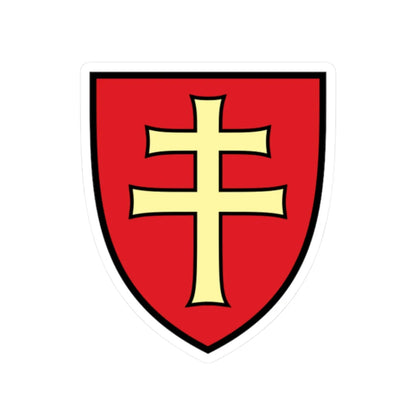 Pahonia-contour black-red shield with black-gold cross.svg файл (Belarus) (Coat of Arms) STICKER Vinyl Kiss-Cut Decal 2 Inch White - The Sticker Space