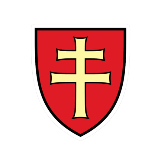 Pahonia-contour black-red shield with black-gold cross.svg файл (Belarus) (Coat of Arms) STICKER Vinyl Kiss-Cut Decal 2 Inch White - The Sticker Space