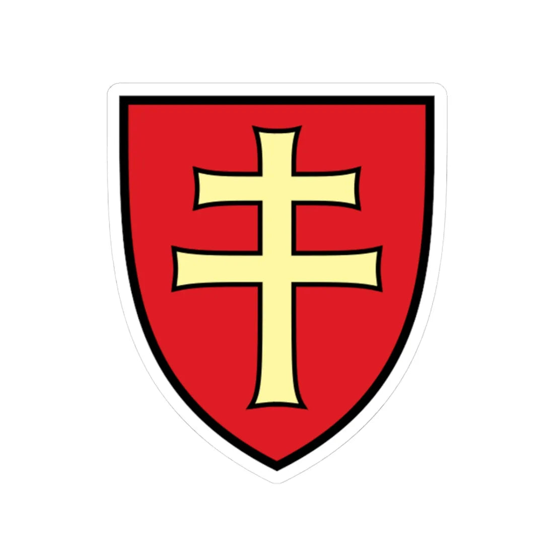 Pahonia-contour black-red shield with black-gold cross.svg файл (Belarus) (Coat of Arms) STICKER Vinyl Kiss-Cut Decal 3 Inch White - The Sticker Space