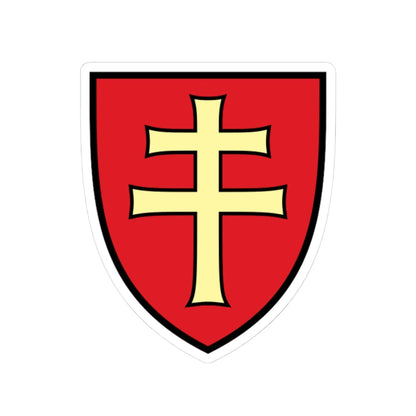 Pahonia-contour black-red shield with black-gold cross.svg файл (Belarus) (Coat of Arms) STICKER Vinyl Kiss-Cut Decal 3 Inch White - The Sticker Space