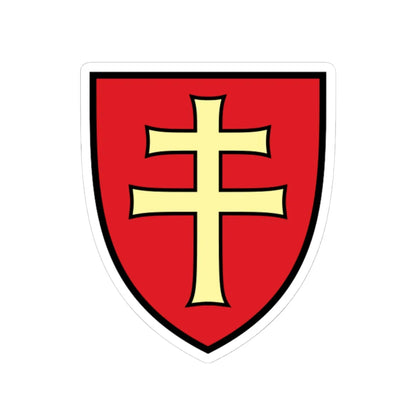 Pahonia-contour black-red shield with black-gold cross.svg файл (Belarus) (Coat of Arms) STICKER Vinyl Kiss-Cut Decal 4 Inch White - The Sticker Space