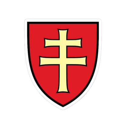 Pahonia-contour black-red shield with black-gold cross.svg файл (Belarus) (Coat of Arms) STICKER Vinyl Kiss-Cut Decal 6 Inch White - The Sticker Space