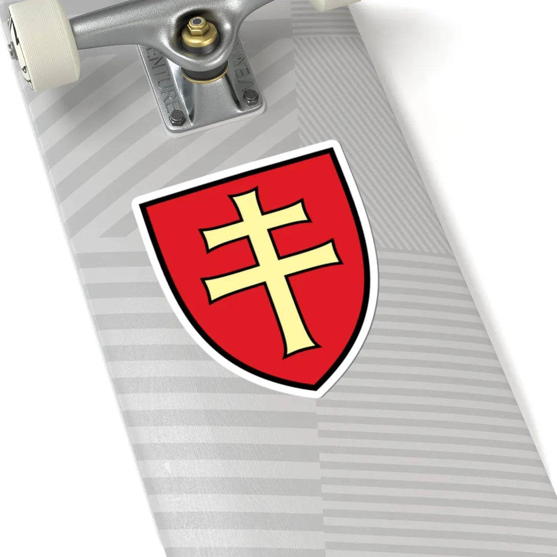 Pahonia-contour black-red shield with black-gold cross.svg файл (Belarus) (Coat of Arms) STICKER Vinyl Kiss-Cut Decal - The Sticker Space