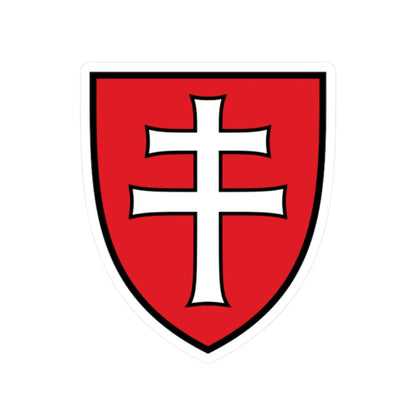 Pahonia-contour black-red shield with black-white cross (Belarus) (Coat of Arms) STICKER Vinyl Kiss-Cut Decal 2 Inch White - The Sticker Space