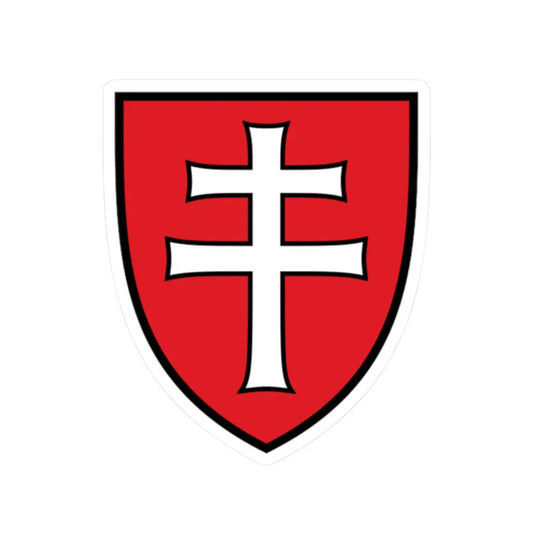 Pahonia-contour black-red shield with black-white cross (Belarus) (Coat of Arms) STICKER Vinyl Kiss-Cut Decal 2 Inch White - The Sticker Space