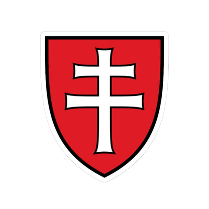 Pahonia-contour black-red shield with black-white cross (Belarus) (Coat of Arms) STICKER Vinyl Kiss-Cut Decal 3 Inch White - The Sticker Space