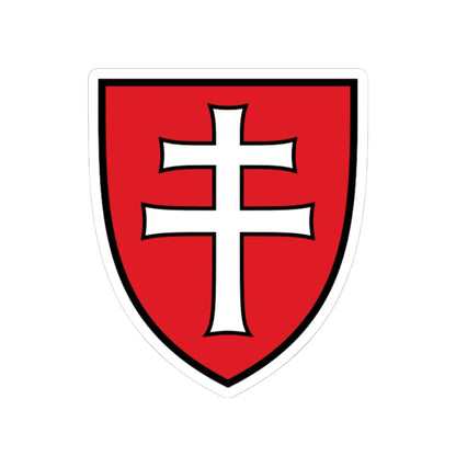 Pahonia-contour black-red shield with black-white cross (Belarus) (Coat of Arms) STICKER Vinyl Kiss-Cut Decal 4 Inch White - The Sticker Space