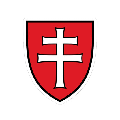 Pahonia-contour black-red shield with black-white cross (Belarus) (Coat of Arms) STICKER Vinyl Kiss-Cut Decal 6 Inch White - The Sticker Space