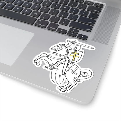 Pahonia-contour black-white filled-gold cross (Belarus) (Coat of Arms) STICKER Vinyl Kiss-Cut Decal - The Sticker Space