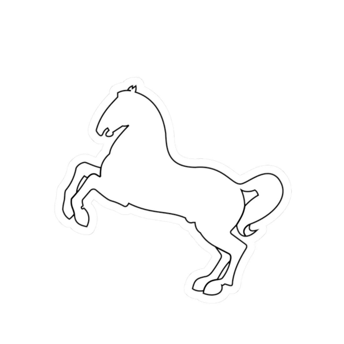 Pahonia-contour horse sketch (Belarus) (Coat of Arms) STICKER Vinyl Kiss-Cut Decal 2 Inch White - The Sticker Space