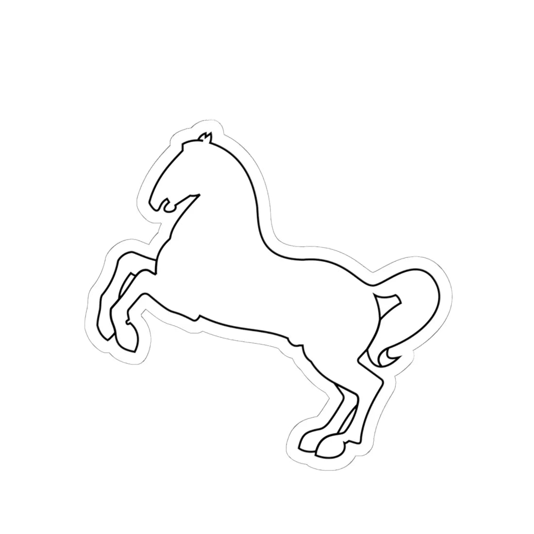 Pahonia-contour horse sketch (Belarus) (Coat of Arms) STICKER Vinyl Kiss-Cut Decal 6 Inch White - The Sticker Space