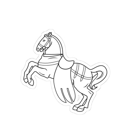 Pahonia-contour horse with harness (Belarus) (Coat of Arms) STICKER Vinyl Kiss-Cut Decal 4 Inch White - The Sticker Space