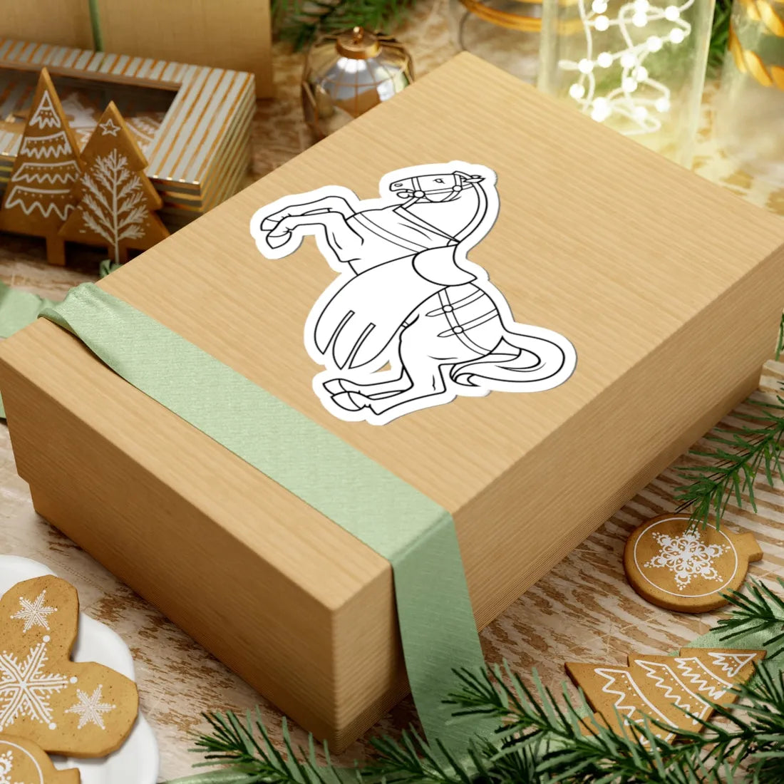 Pahonia-contour horse with harness (Belarus) (Coat of Arms) STICKER Vinyl Kiss-Cut Decal - The Sticker Space