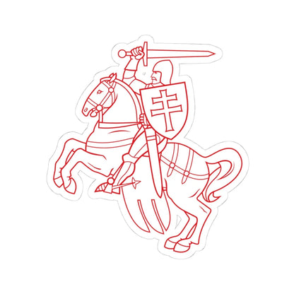 Pahonia-contour lightweight-by element-white filled (Belarus) (Coat of Arms) STICKER Vinyl Kiss-Cut Decal 4 Inch White - The Sticker Space