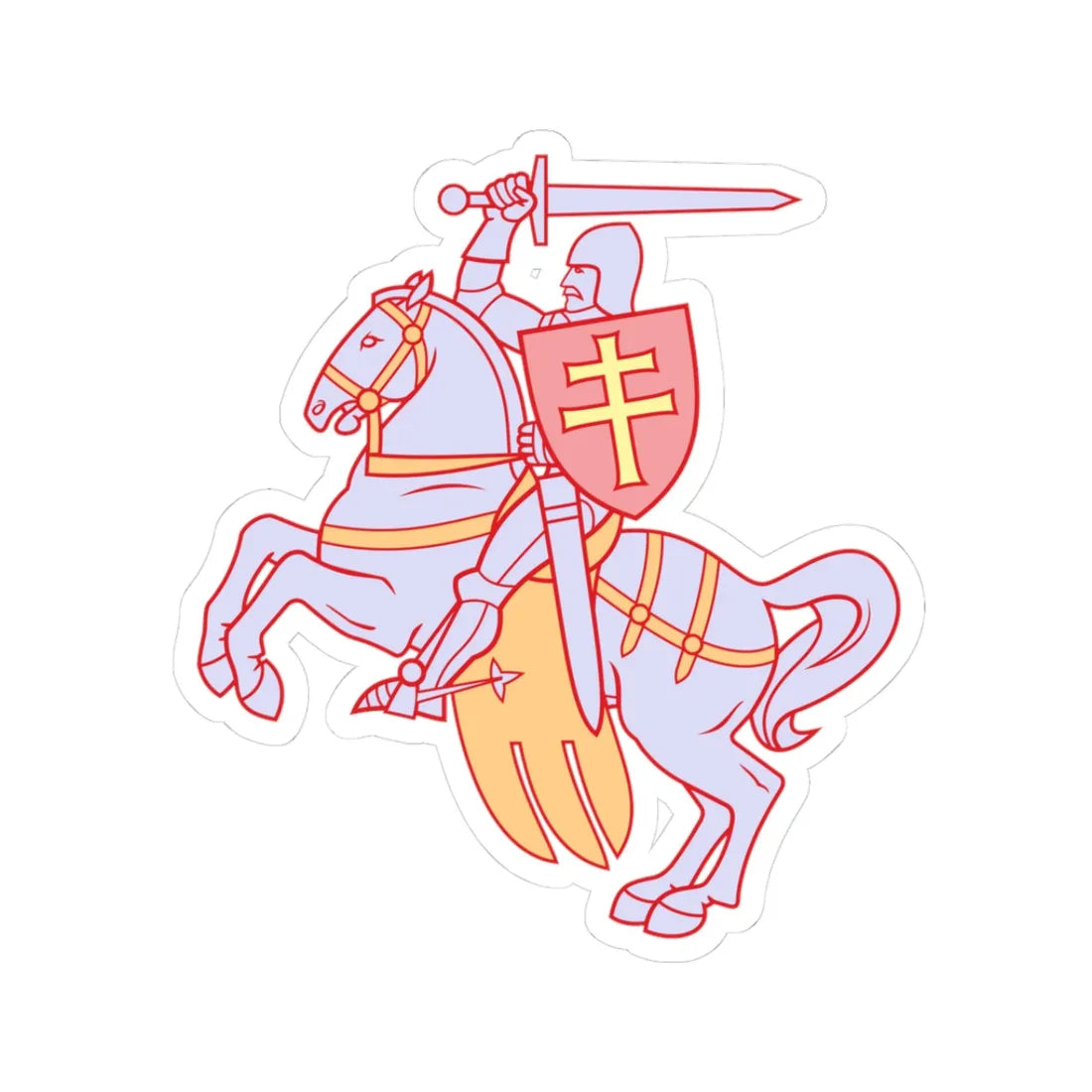 Pahonia-contour multi-color fill available (Belarus) (Coat of Arms) STICKER Vinyl Kiss-Cut Decal 3 Inch White - The Sticker Space