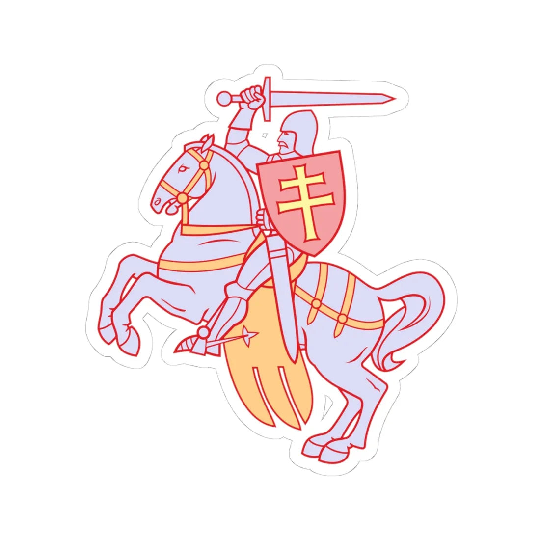 Pahonia-contour multi-color fill available (Belarus) (Coat of Arms) STICKER Vinyl Kiss-Cut Decal 4 Inch White - The Sticker Space