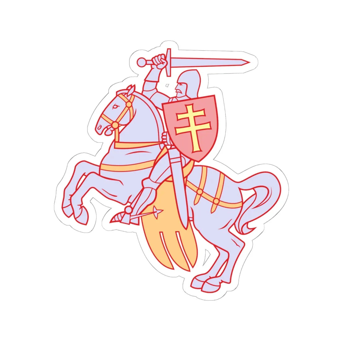 Pahonia-contour multi-color fill available (Belarus) (Coat of Arms) STICKER Vinyl Kiss-Cut Decal 6 Inch White - The Sticker Space