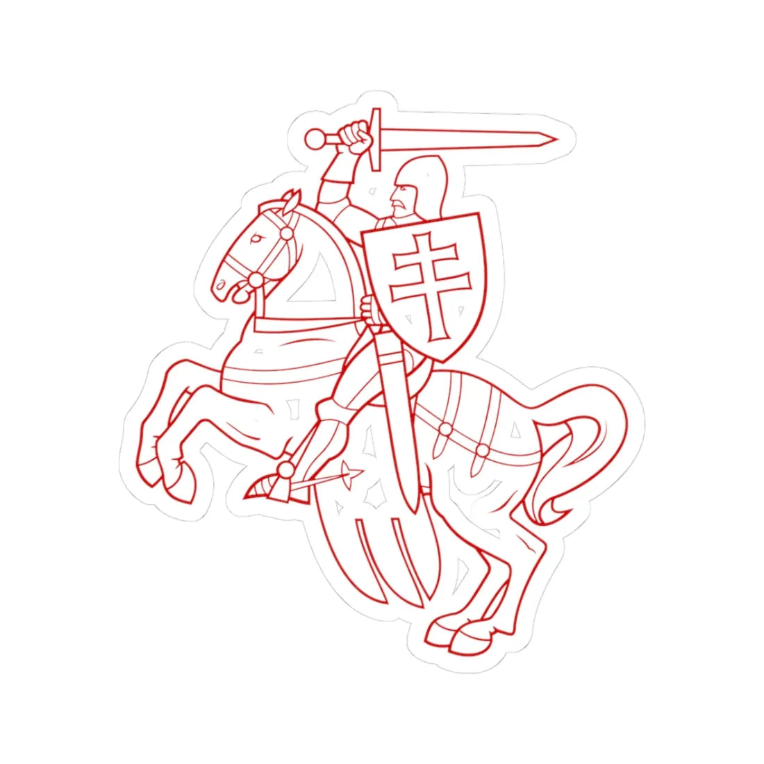 Pahonia-contour no fill (Belarus) (Coat of Arms) STICKER Vinyl Kiss-Cut Decal 3 Inch White - The Sticker Space