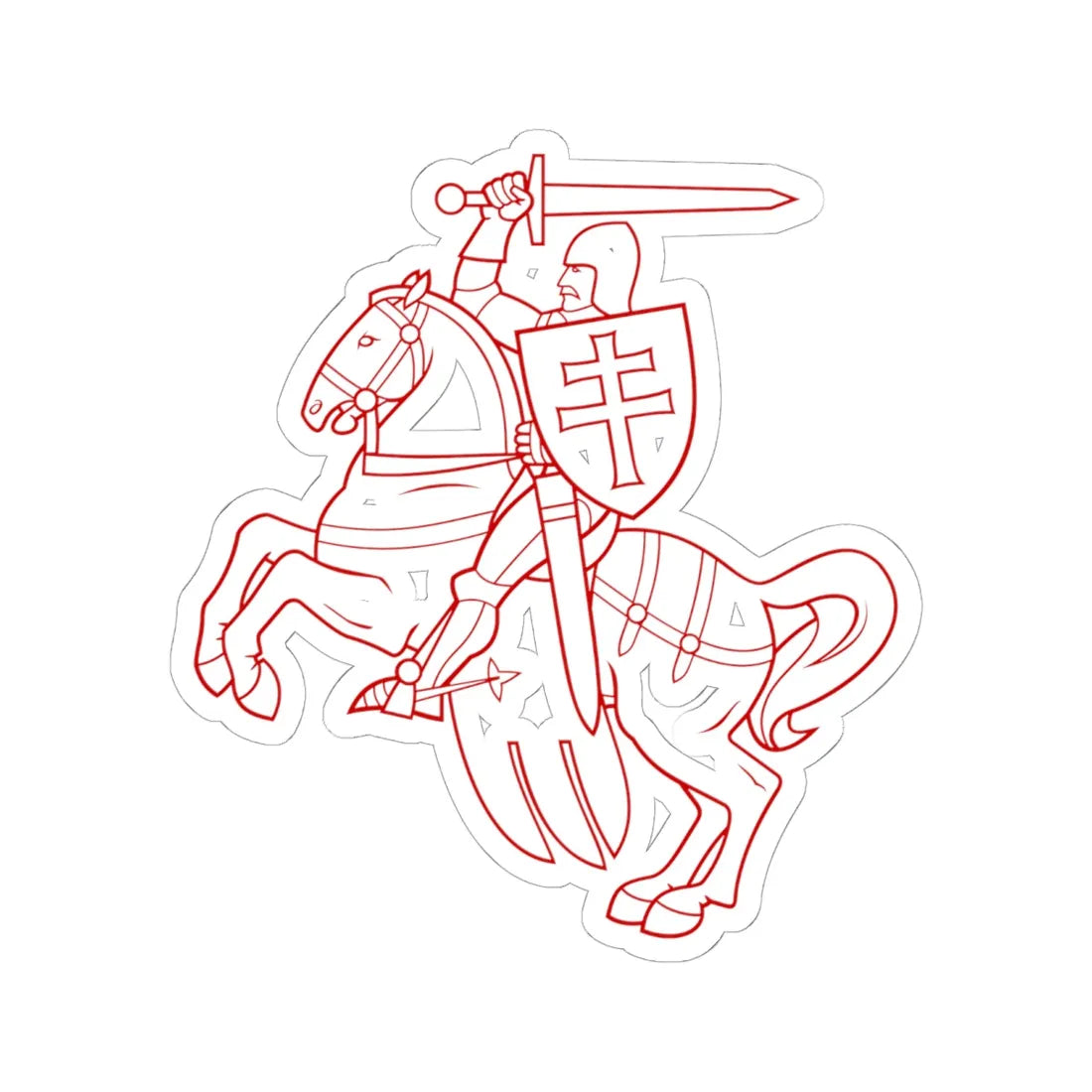 Pahonia-contour no fill (Belarus) (Coat of Arms) STICKER Vinyl Kiss-Cut Decal 6 Inch White - The Sticker Space