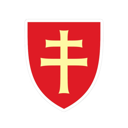 Pahonia-contour red shield with gold cross (Belarus) (Coat of Arms) STICKER Vinyl Kiss-Cut Decal 3 Inch White - The Sticker Space