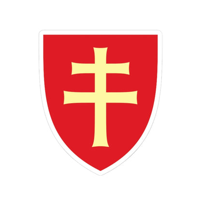 Pahonia-contour red shield with gold cross (Belarus) (Coat of Arms) STICKER Vinyl Kiss-Cut Decal 6 Inch White - The Sticker Space