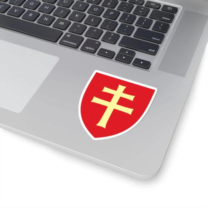 Pahonia-contour red shield with gold cross (Belarus) (Coat of Arms) STICKER Vinyl Kiss-Cut Decal - The Sticker Space