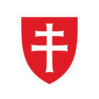 Pahonia-contour red shield with white cross (Belarus) (Coat of Arms) STICKER Vinyl Kiss-Cut Decal 3 Inch White - The Sticker Space