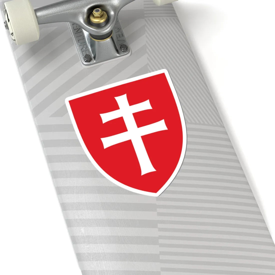 Pahonia-contour red shield with white cross (Belarus) (Coat of Arms) STICKER Vinyl Kiss-Cut Decal - The Sticker Space