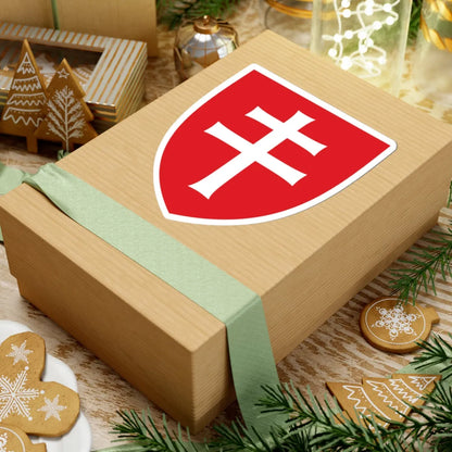 Pahonia-contour red shield with white cross (Belarus) (Coat of Arms) STICKER Vinyl Kiss-Cut Decal - The Sticker Space