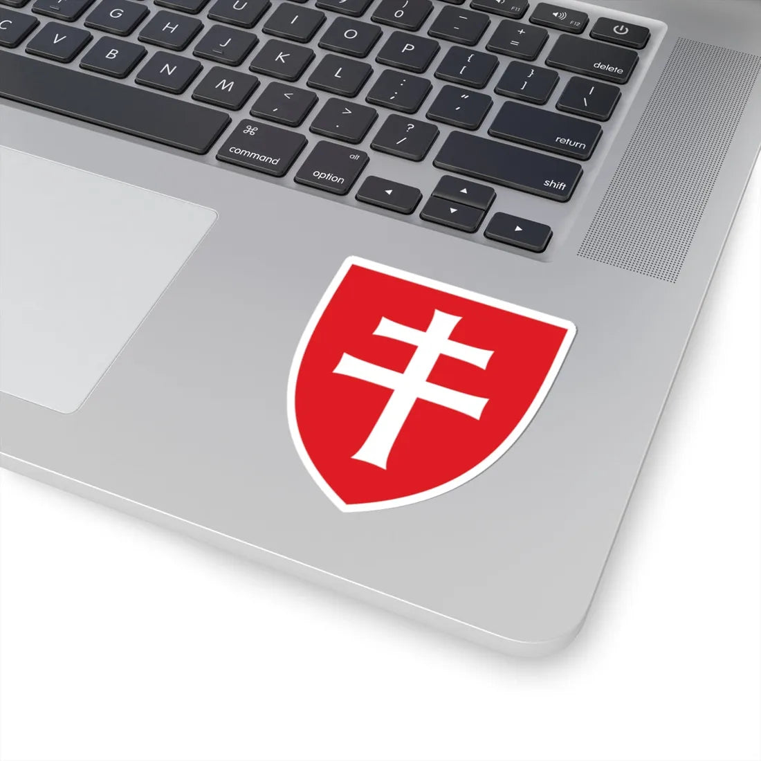 Pahonia-contour red shield with white cross (Belarus) (Coat of Arms) STICKER Vinyl Kiss-Cut Decal - The Sticker Space