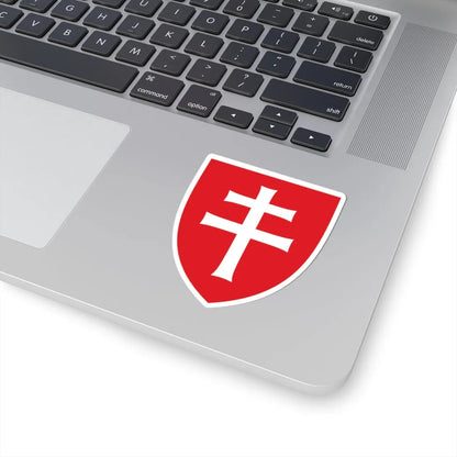 Pahonia-contour red shield with white cross (Belarus) (Coat of Arms) STICKER Vinyl Kiss-Cut Decal - The Sticker Space