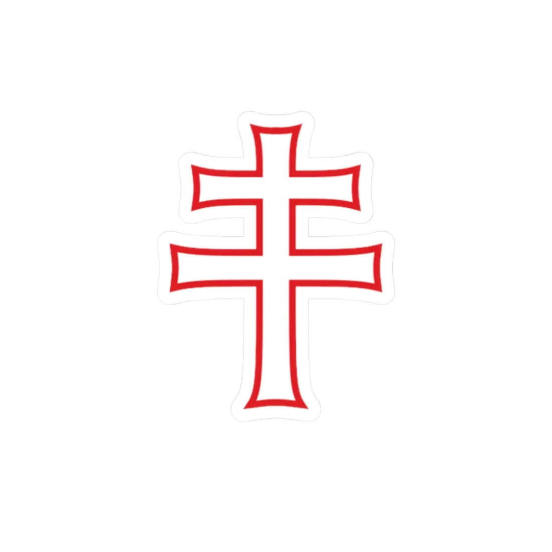 Pahonia-contour red-white cross (Belarus) (Coat of Arms) STICKER Vinyl Kiss-Cut Decal 2 Inch White - The Sticker Space