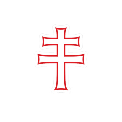 Pahonia-contour red-white cross (Belarus) (Coat of Arms) STICKER Vinyl Kiss-Cut Decal 2 Inch White - The Sticker Space