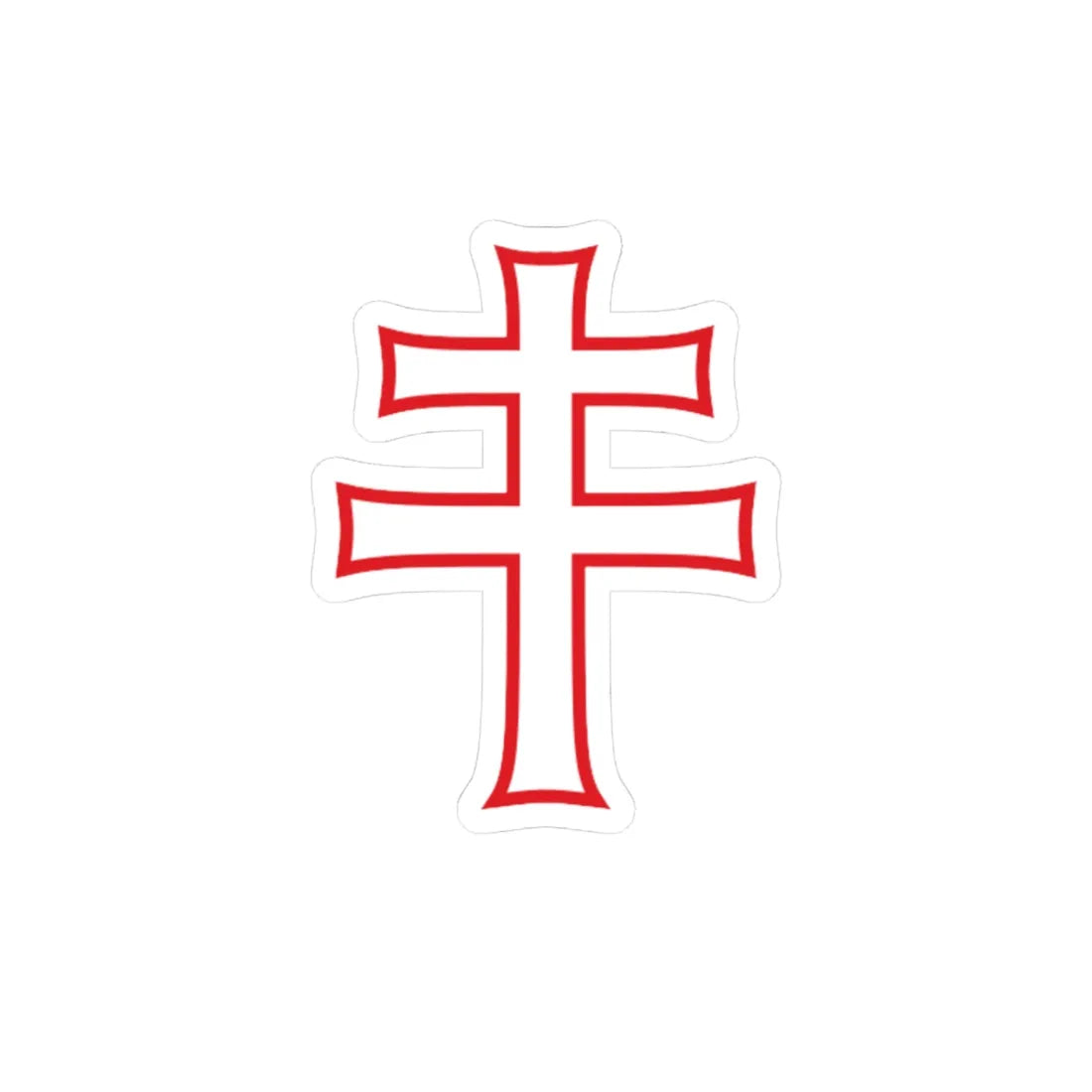 Pahonia-contour red-white cross (Belarus) (Coat of Arms) STICKER Vinyl Kiss-Cut Decal 3 Inch White - The Sticker Space