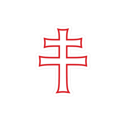 Pahonia-contour red-white cross (Belarus) (Coat of Arms) STICKER Vinyl Kiss-Cut Decal 3 Inch White - The Sticker Space