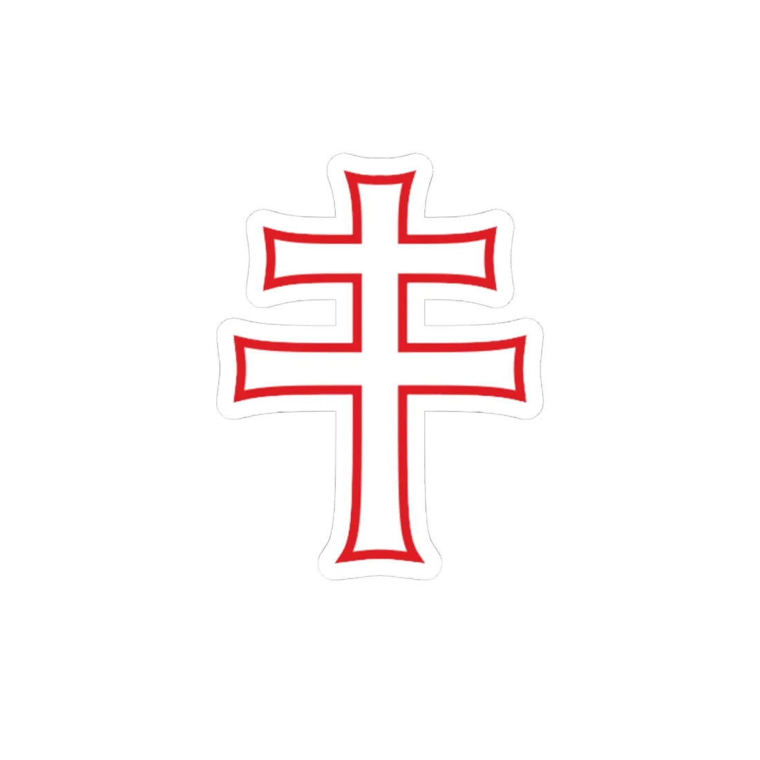 Pahonia-contour red-white cross (Belarus) (Coat of Arms) STICKER Vinyl Kiss-Cut Decal 4 Inch White - The Sticker Space