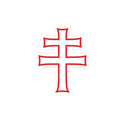 Pahonia-contour red-white cross (Belarus) (Coat of Arms) STICKER Vinyl Kiss-Cut Decal 4 Inch White - The Sticker Space