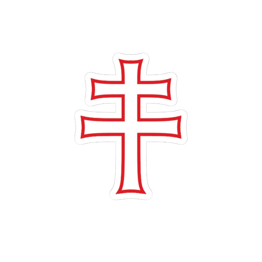 Pahonia-contour red-white cross (Belarus) (Coat of Arms) STICKER Vinyl Kiss-Cut Decal 6 Inch White - The Sticker Space