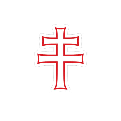 Pahonia-contour red-white cross (Belarus) (Coat of Arms) STICKER Vinyl Kiss-Cut Decal 6 Inch White - The Sticker Space