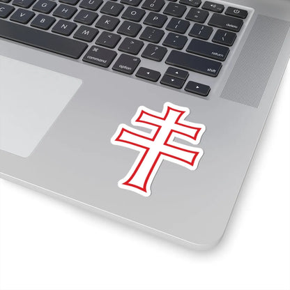 Pahonia-contour red-white cross (Belarus) (Coat of Arms) STICKER Vinyl Kiss-Cut Decal - The Sticker Space