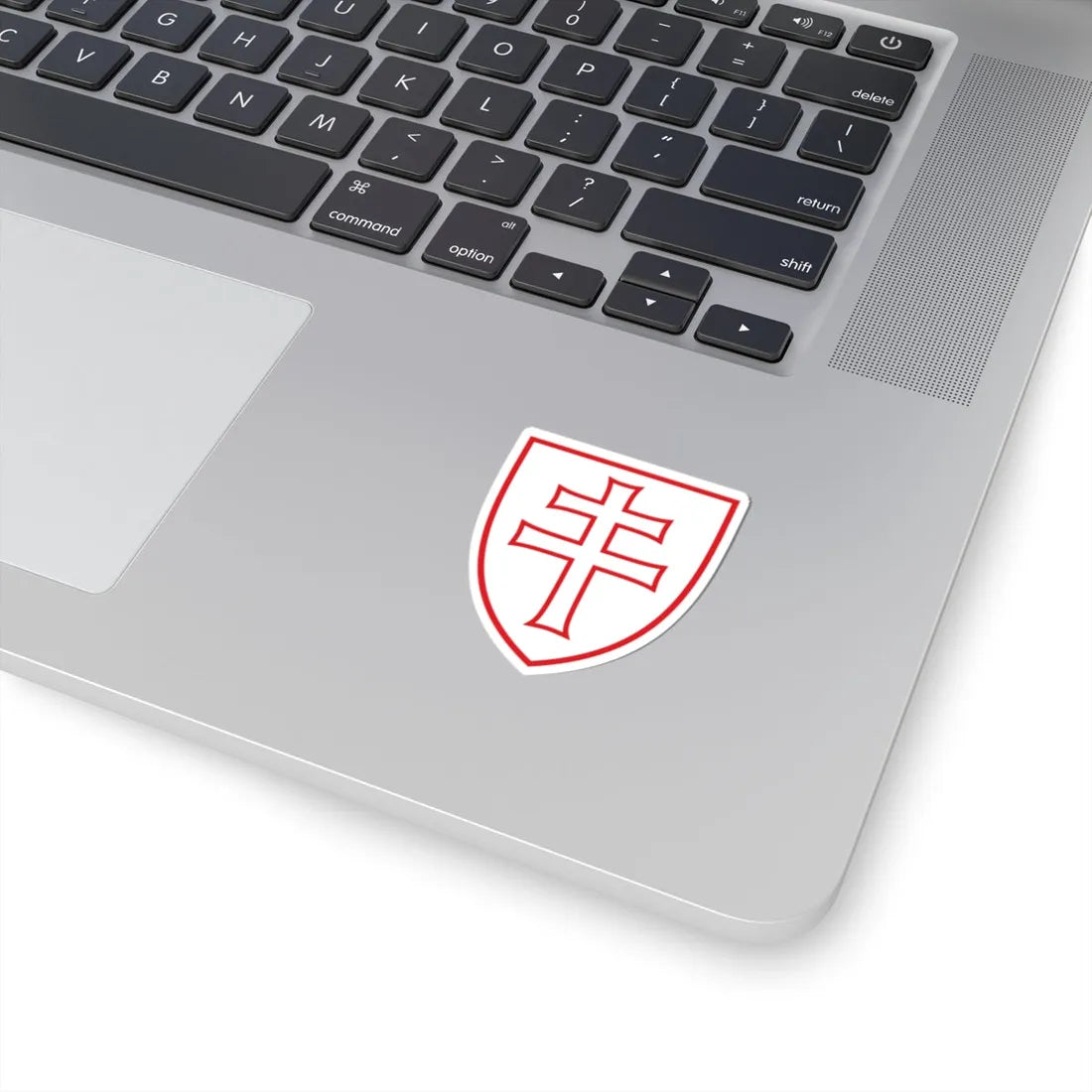 Pahonia-contour red-white shield with cross (Belarus) (Coat of Arms) STICKER Vinyl Kiss-Cut Decal - The Sticker Space
