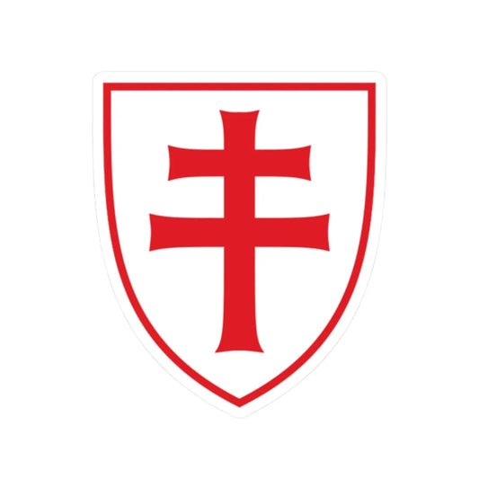 Pahonia-contour red-white shield with red cross (Belarus) (Coat of Arms) STICKER Vinyl Kiss-Cut Decal 2 Inch White - The Sticker Space